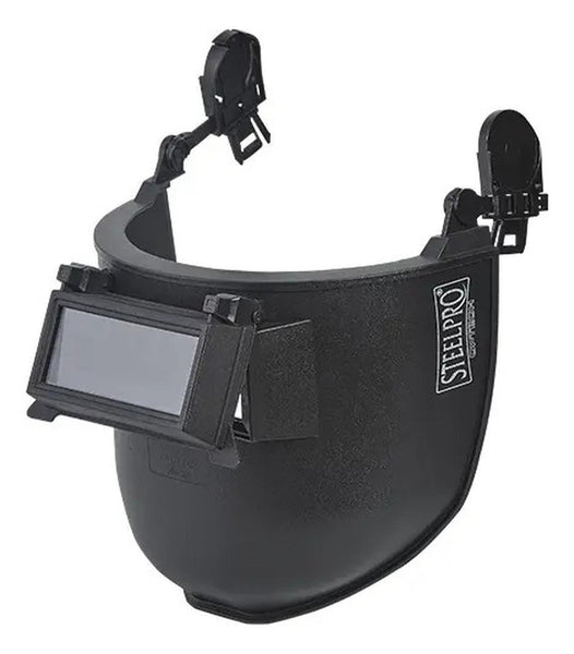 Careta Para Soldar Adaptable A Casco Y Abatible Steelpro Negro Adaptable A Casco