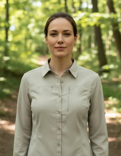 Camisa Cintura Entallada Para Mujer Hardwork Arizona Beige
